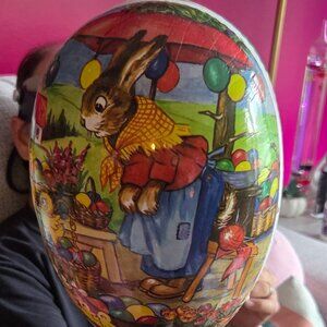 Large vintage papermache Easter egg